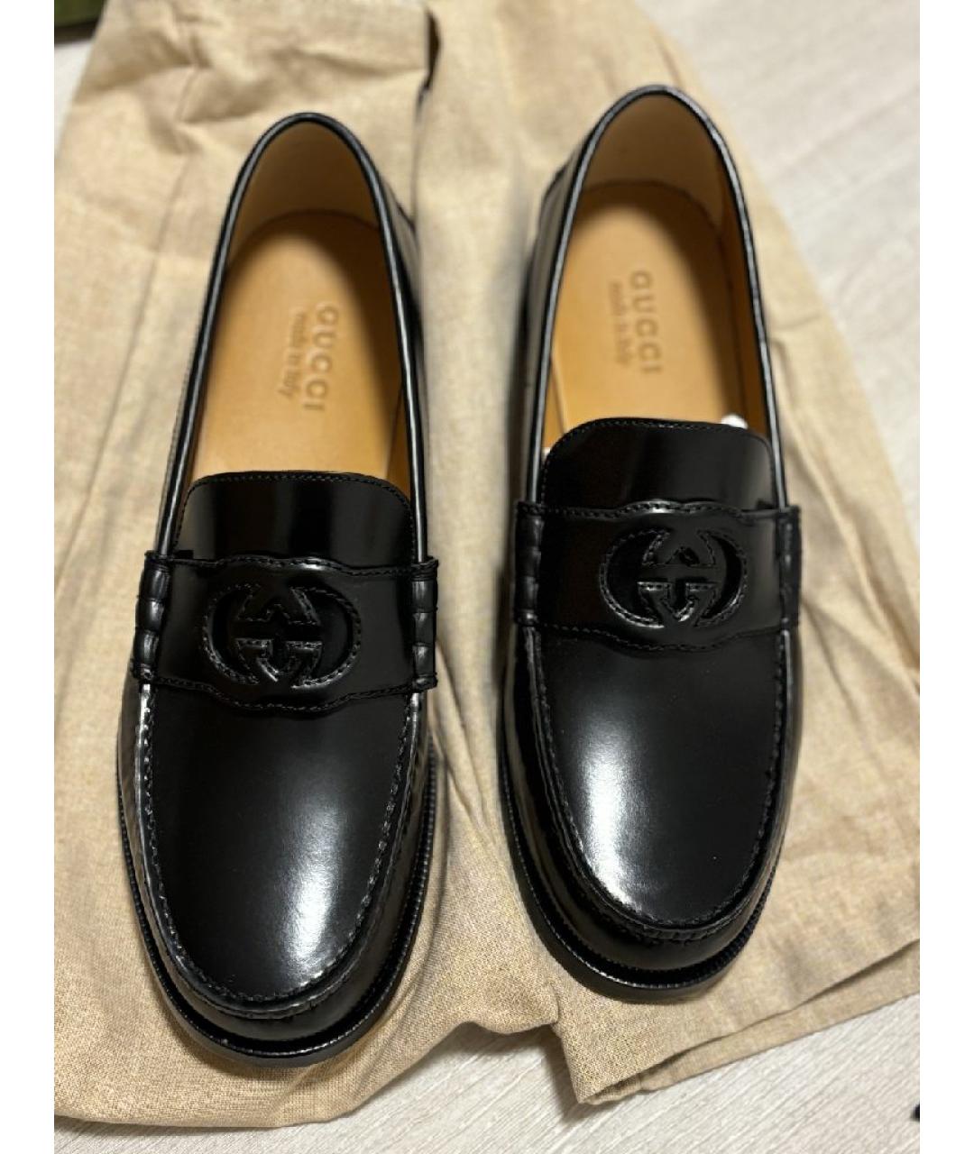 GUCCI Черные кожаные лоферы, фото 3