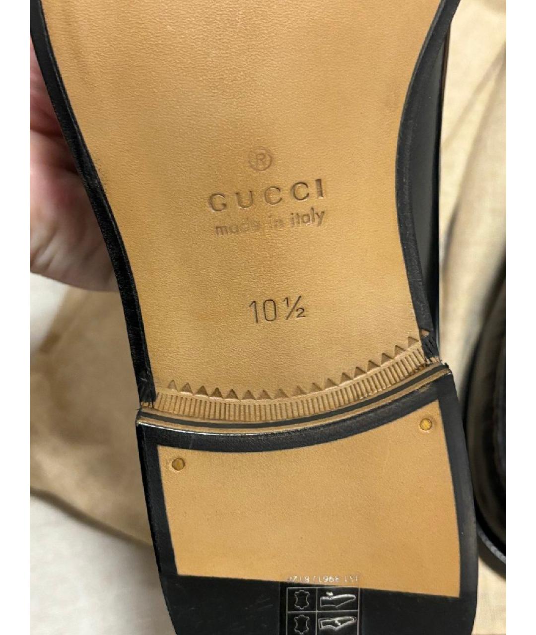 GUCCI Черные кожаные лоферы, фото 5