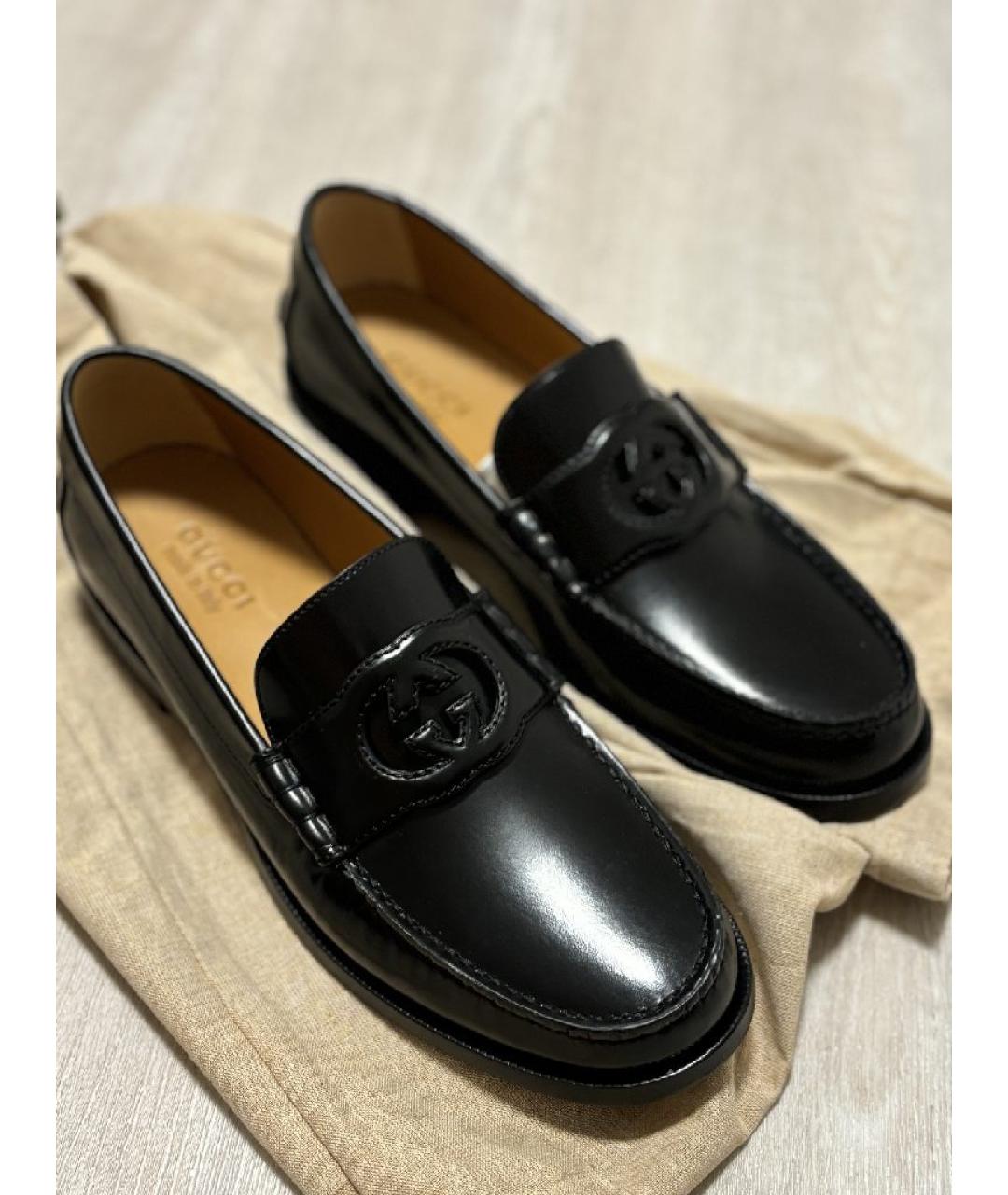 GUCCI Черные кожаные лоферы, фото 2
