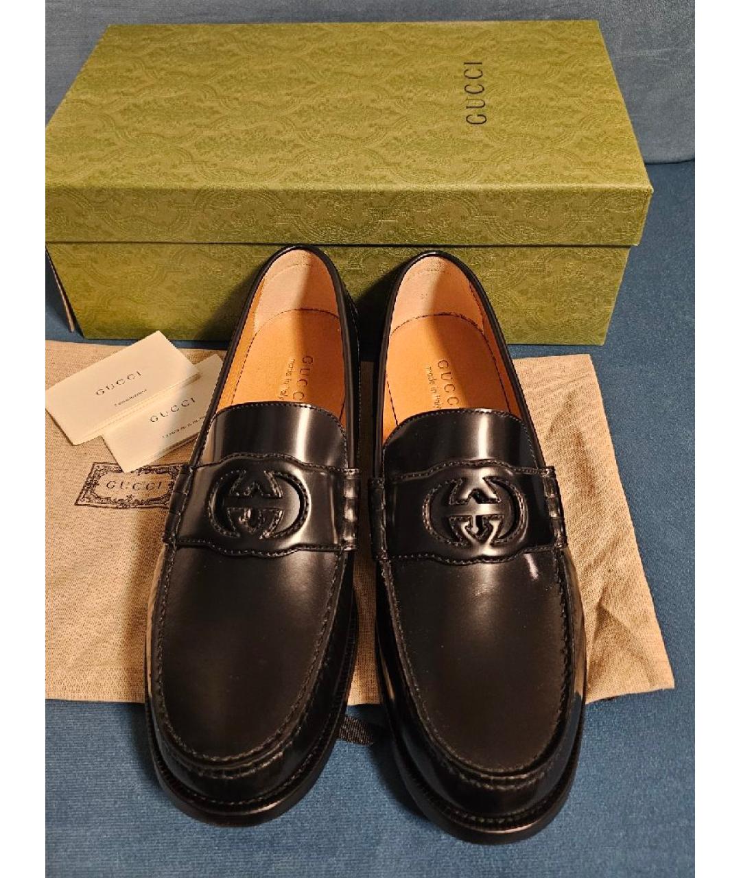 GUCCI Черные кожаные лоферы, фото 9