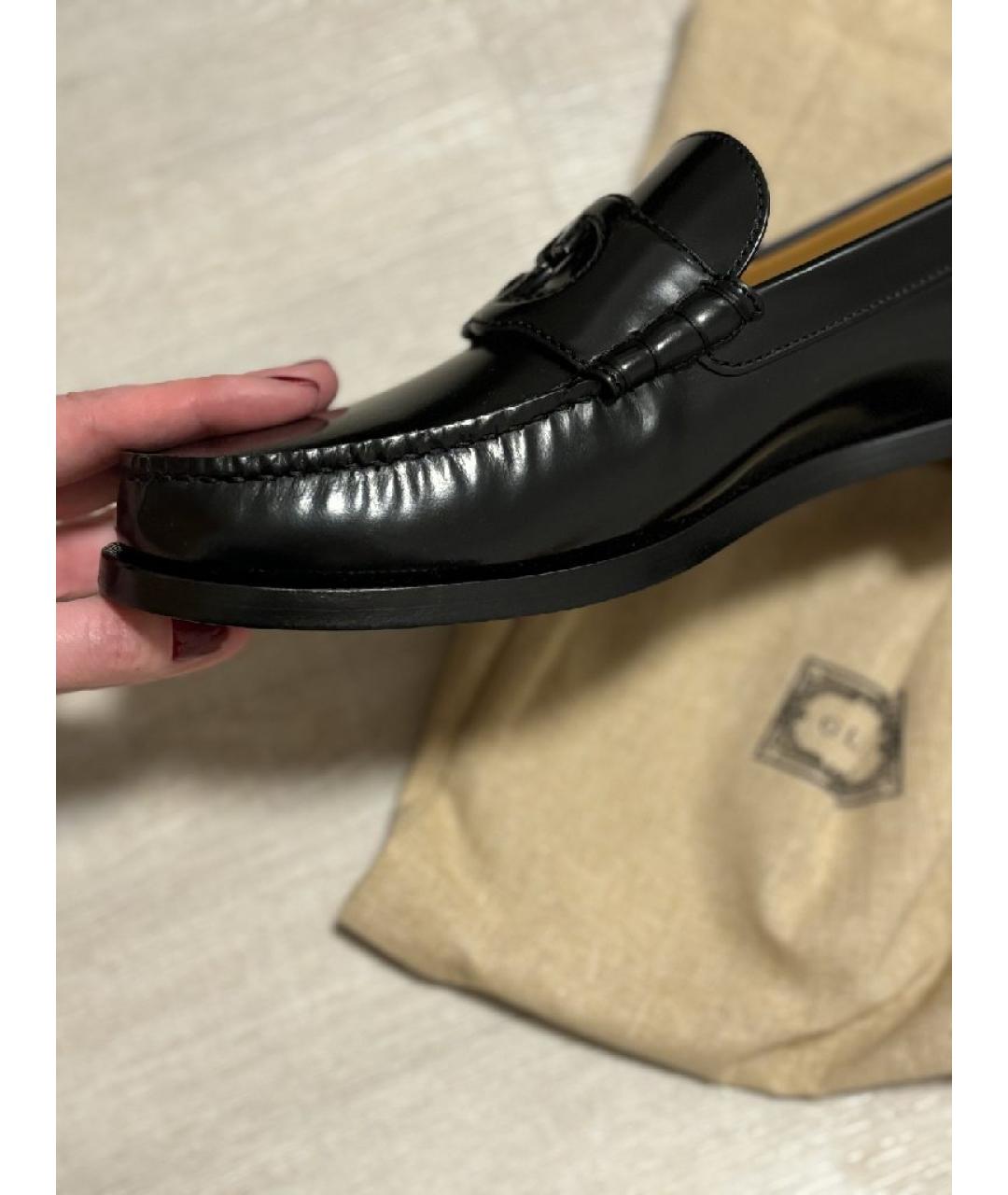 GUCCI Черные кожаные лоферы, фото 4