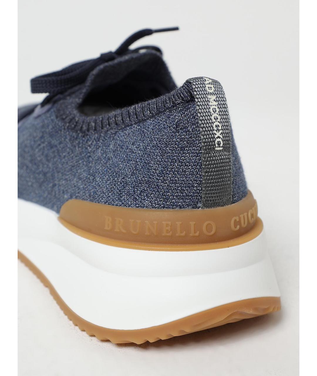 BRUNELLO CUCINELLI Темно-синие низкие кроссовки / кеды, фото 4
