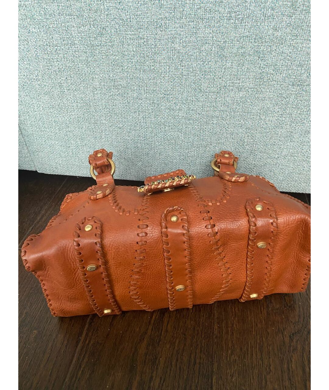 VALENTINO Коричневая кожаная сумка тоут, фото 3