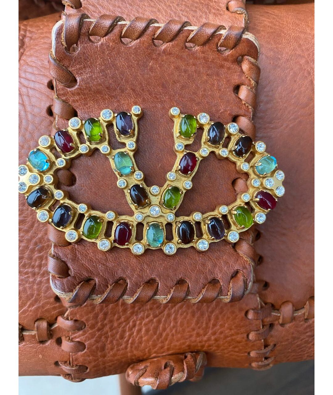 VALENTINO Коричневая кожаная сумка тоут, фото 4