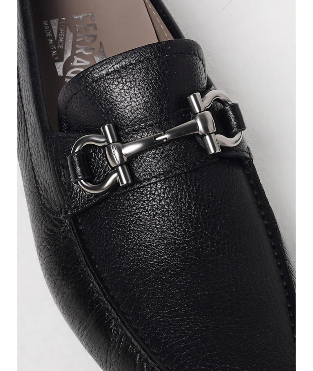 FERRAGAMO Черные лоферы, фото 4