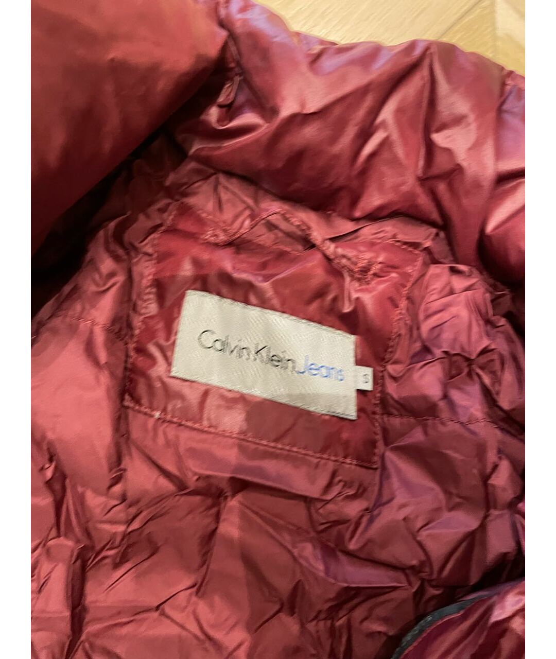 CALVIN KLEIN Бордовая куртка, фото 2