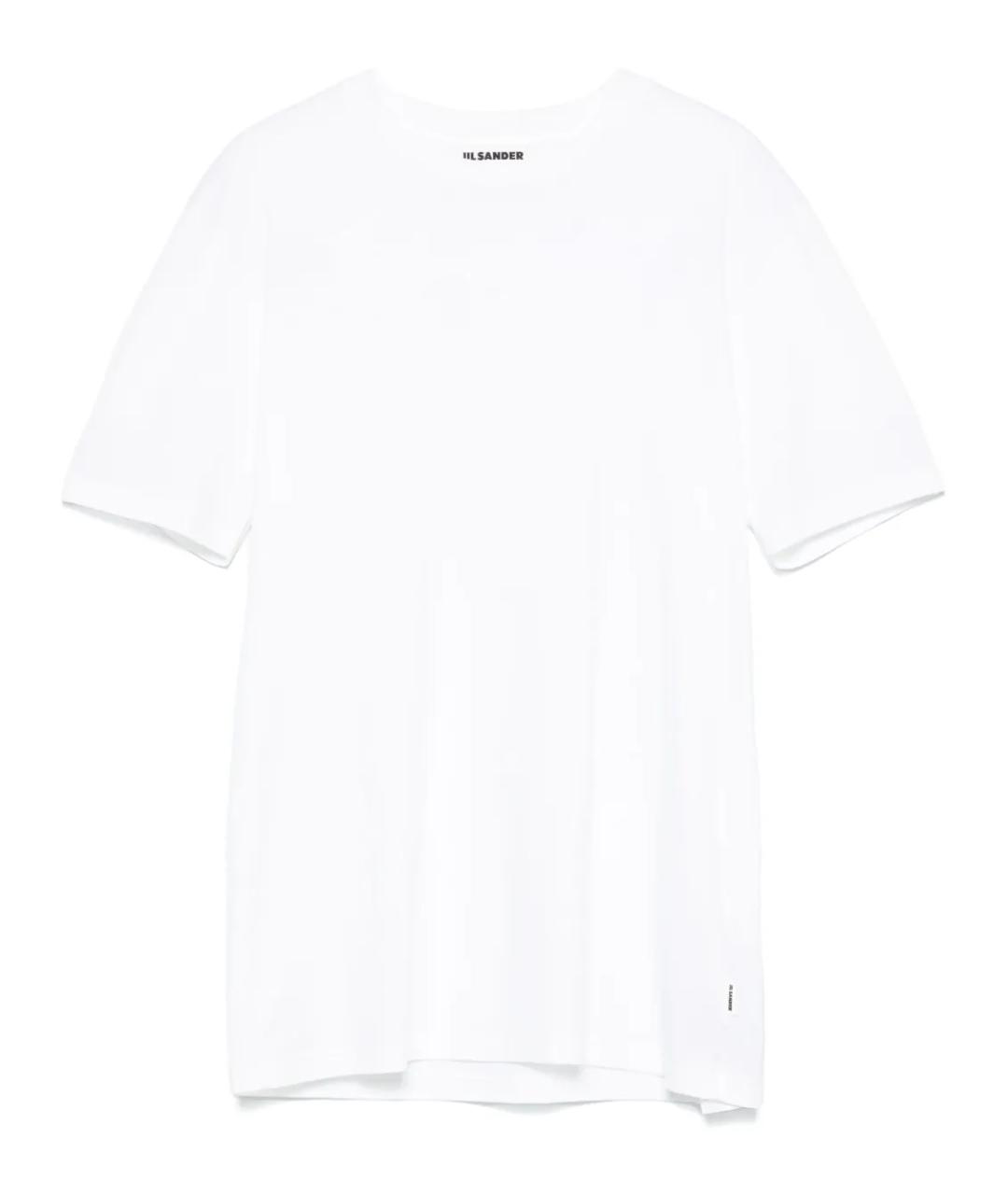 JIL SANDER Белая хлопковая футболка, фото 1