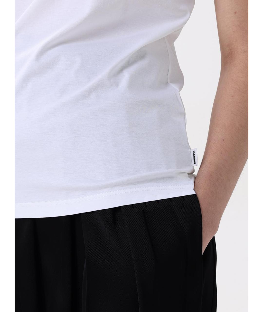 JIL SANDER Белая хлопковая футболка, фото 6
