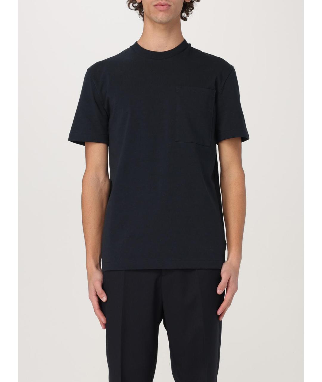 JIL SANDER Синяя хлопковая футболка, фото 2