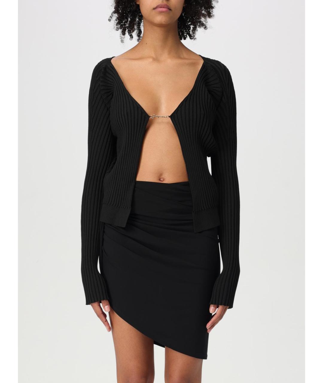 JACQUEMUS Черный вискозный кардиган, фото 2