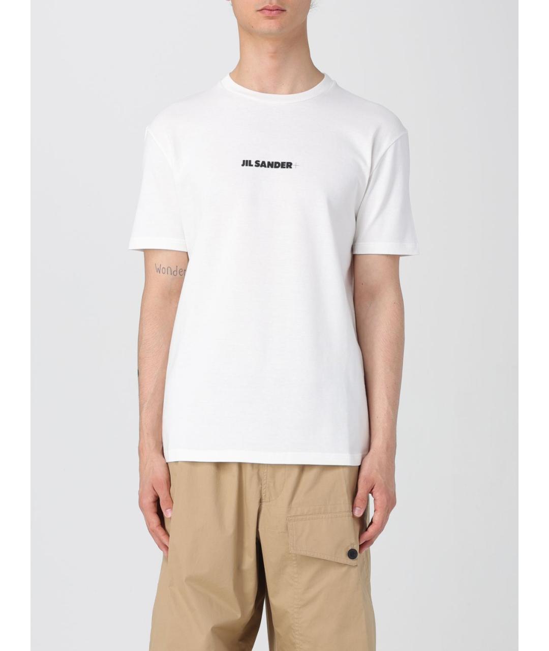 JIL SANDER Белая хлопковая футболка, фото 2