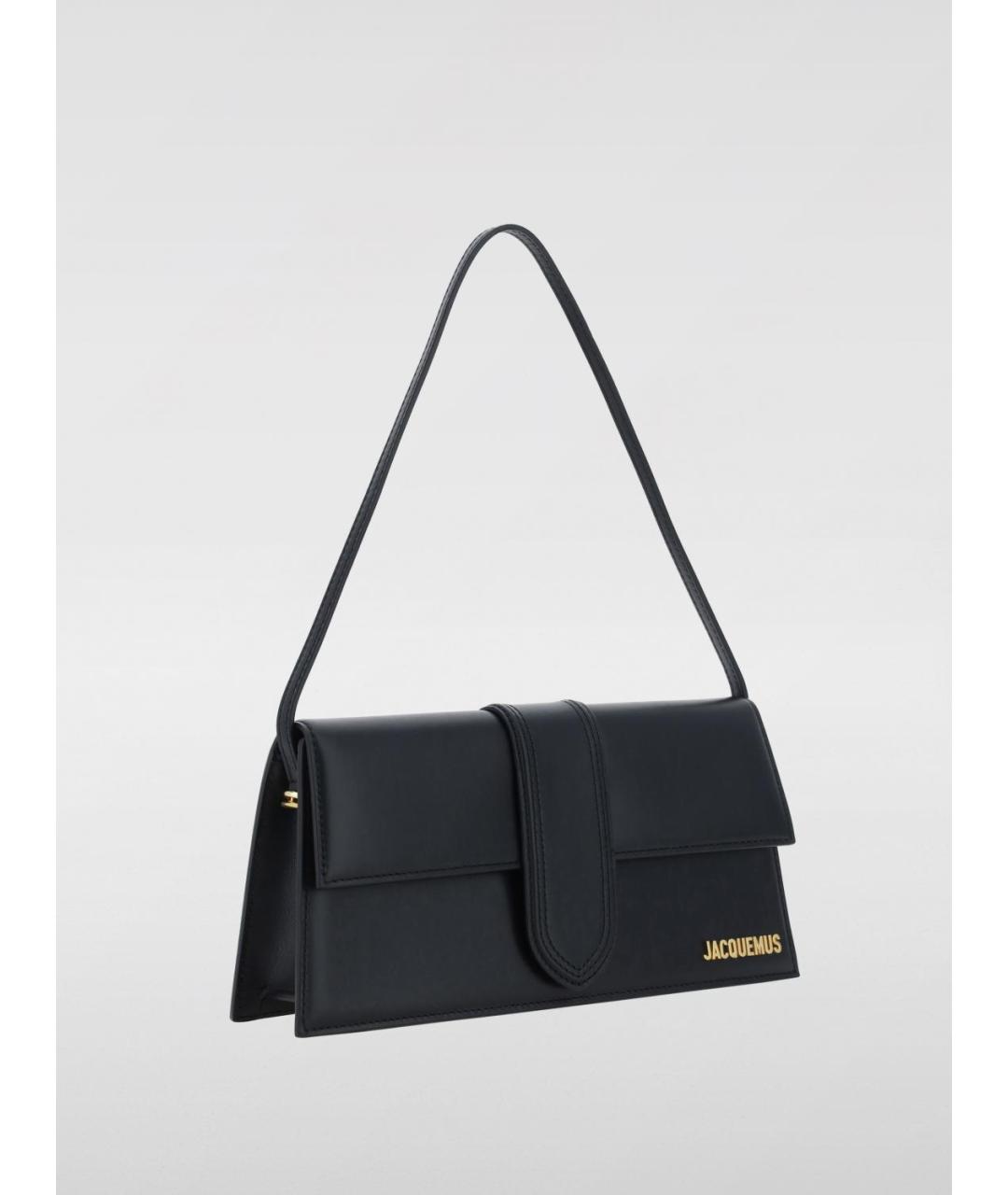 JACQUEMUS Черная кожаная сумка через плечо, фото 2