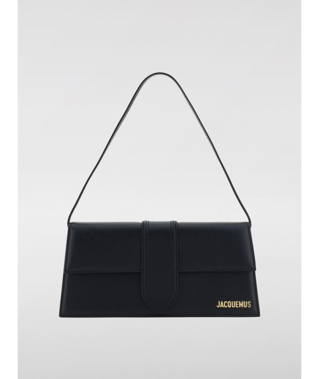 JACQUEMUS Черная кожаная сумка через плечо, фото 4