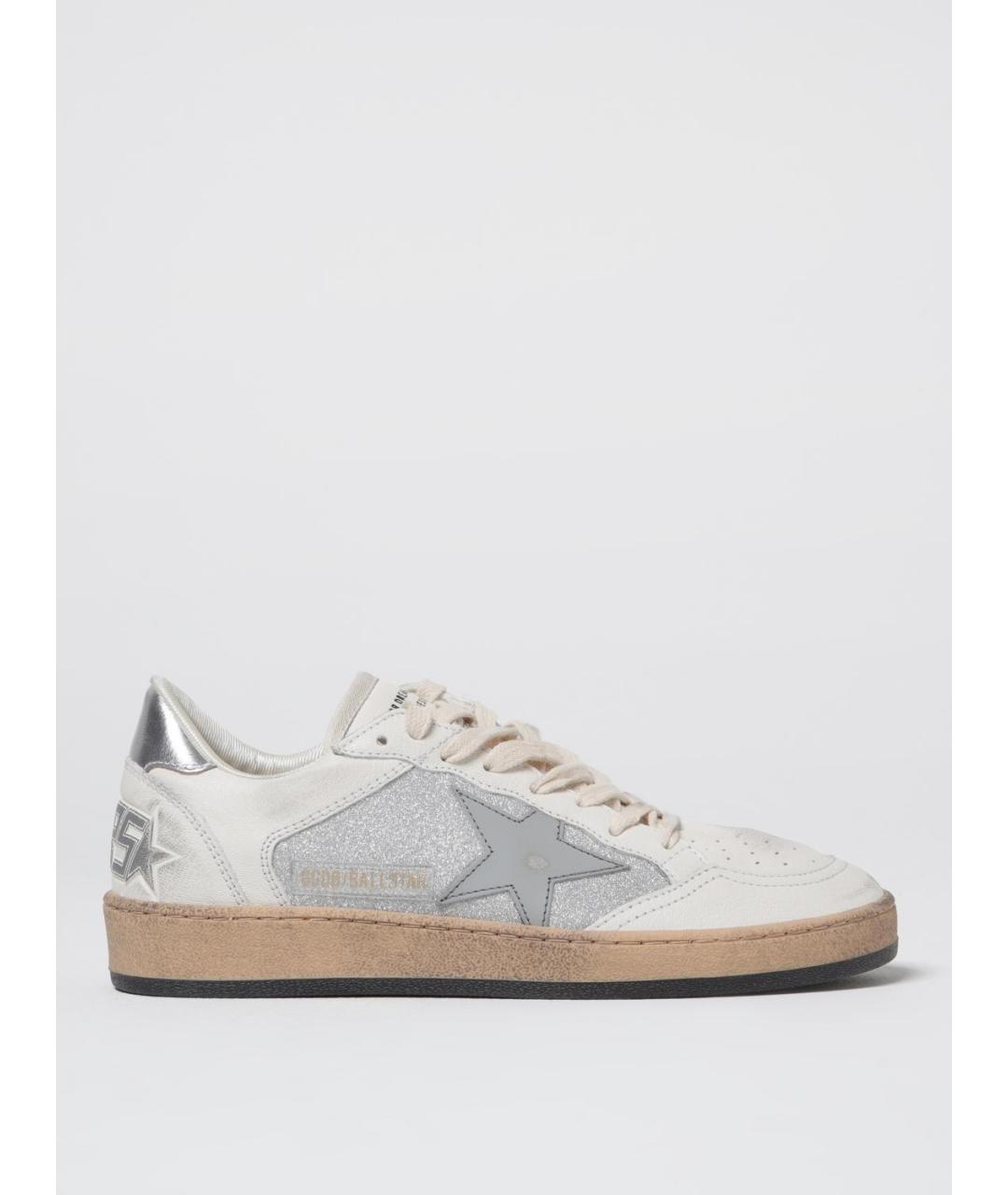 GOLDEN GOOSE DELUXE BRAND Серебряные кожаные кеды, фото 5