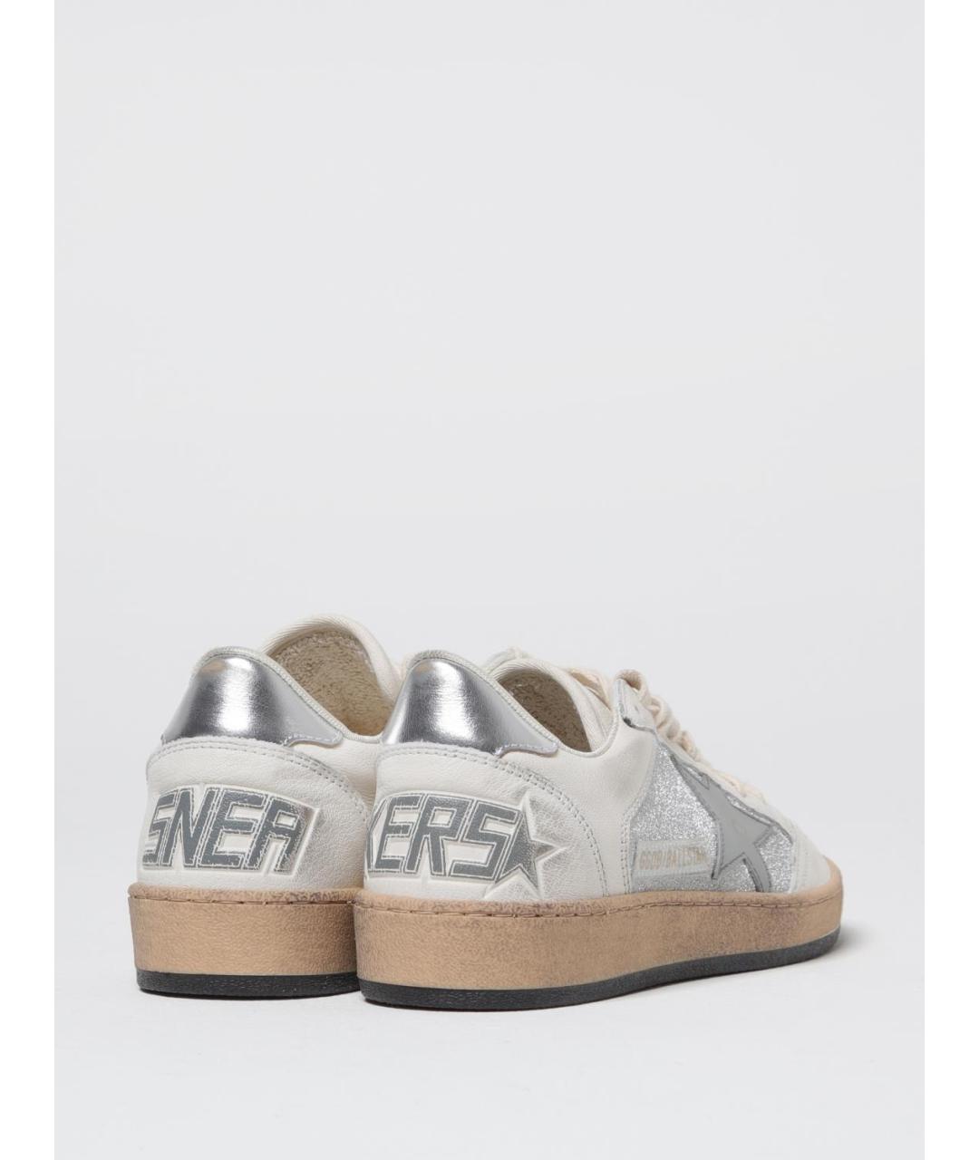 GOLDEN GOOSE DELUXE BRAND Серебряные кожаные кеды, фото 3