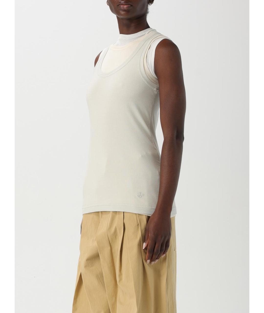 JIL SANDER Бежевая майка, фото 4