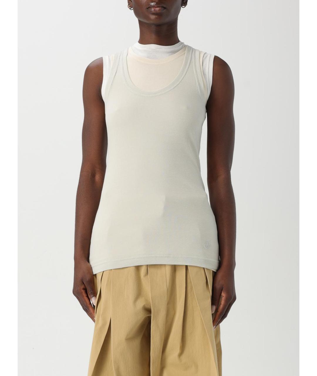 JIL SANDER Бежевая майка, фото 2