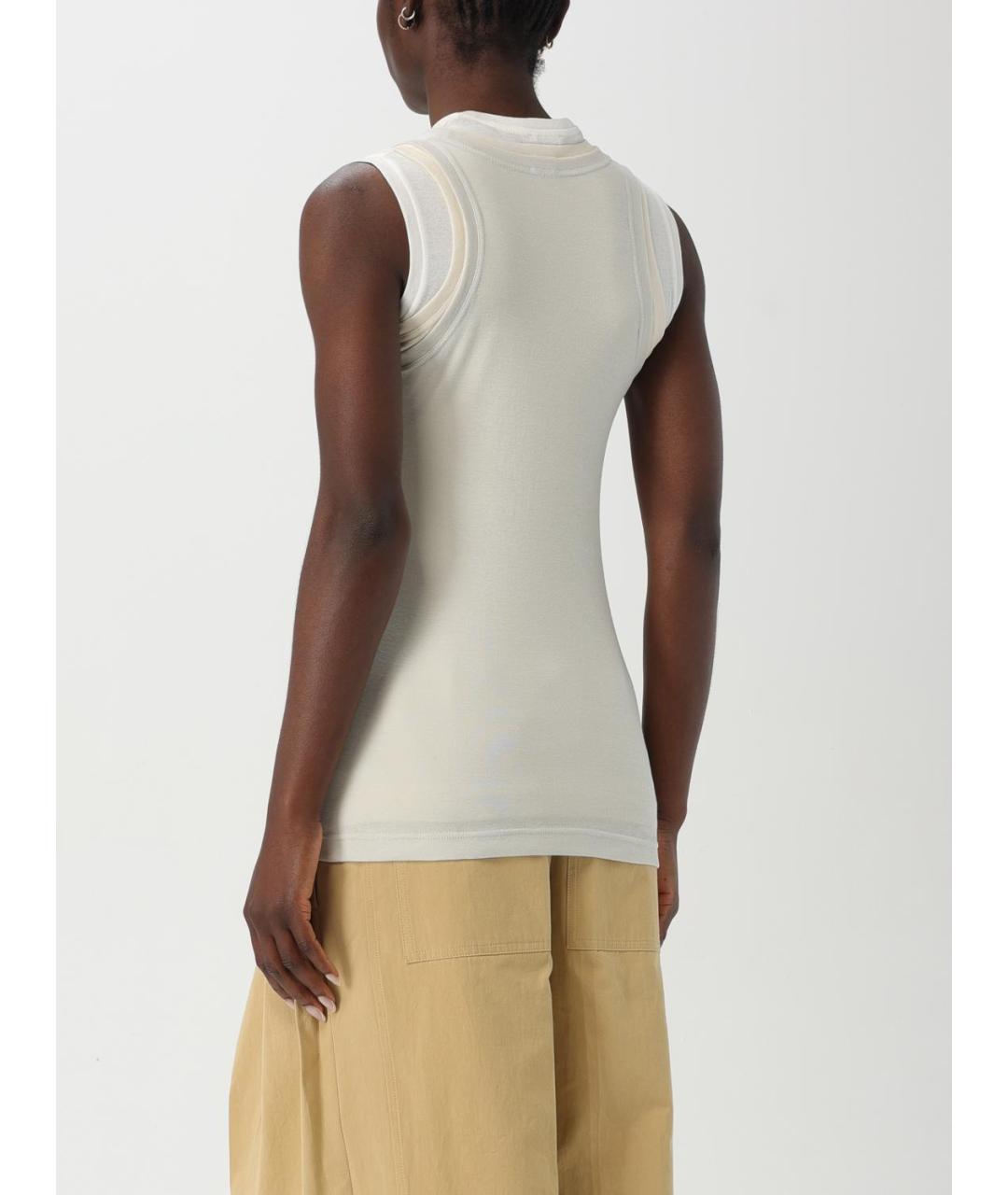JIL SANDER Бежевая майка, фото 3