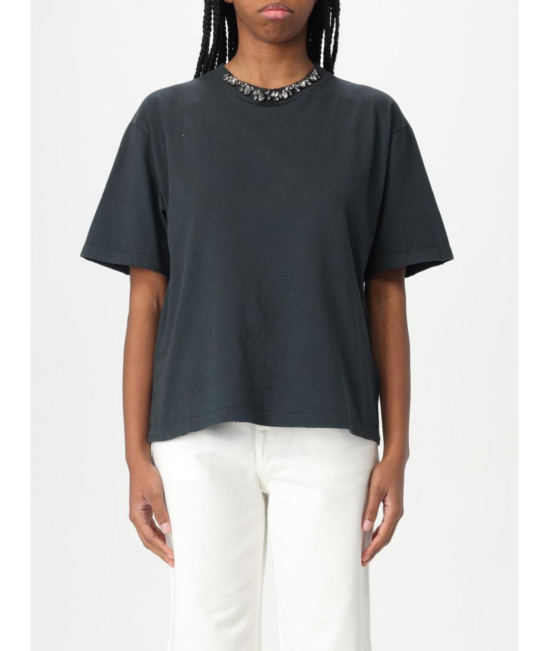 GOLDEN GOOSE DELUXE BRAND Серая хлопковая футболка, фото 2