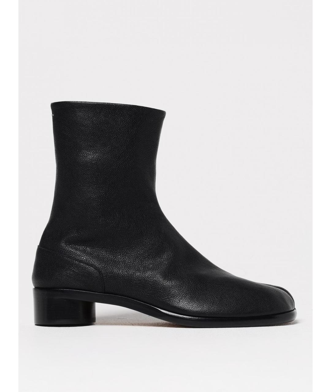MAISON MARGIELA Черные кожаные высокие ботинки, фото 5