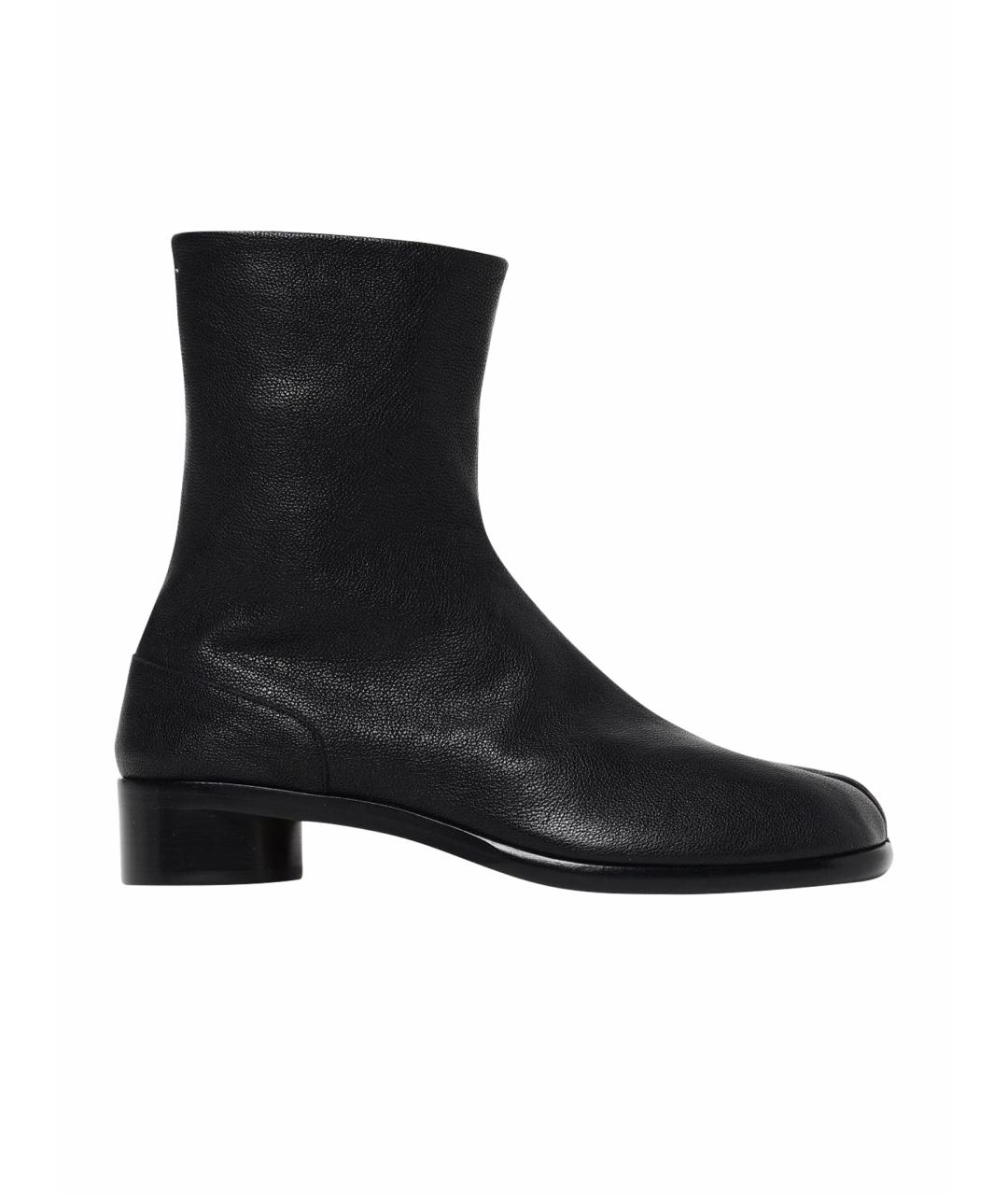 MAISON MARGIELA Черные кожаные высокие ботинки, фото 1