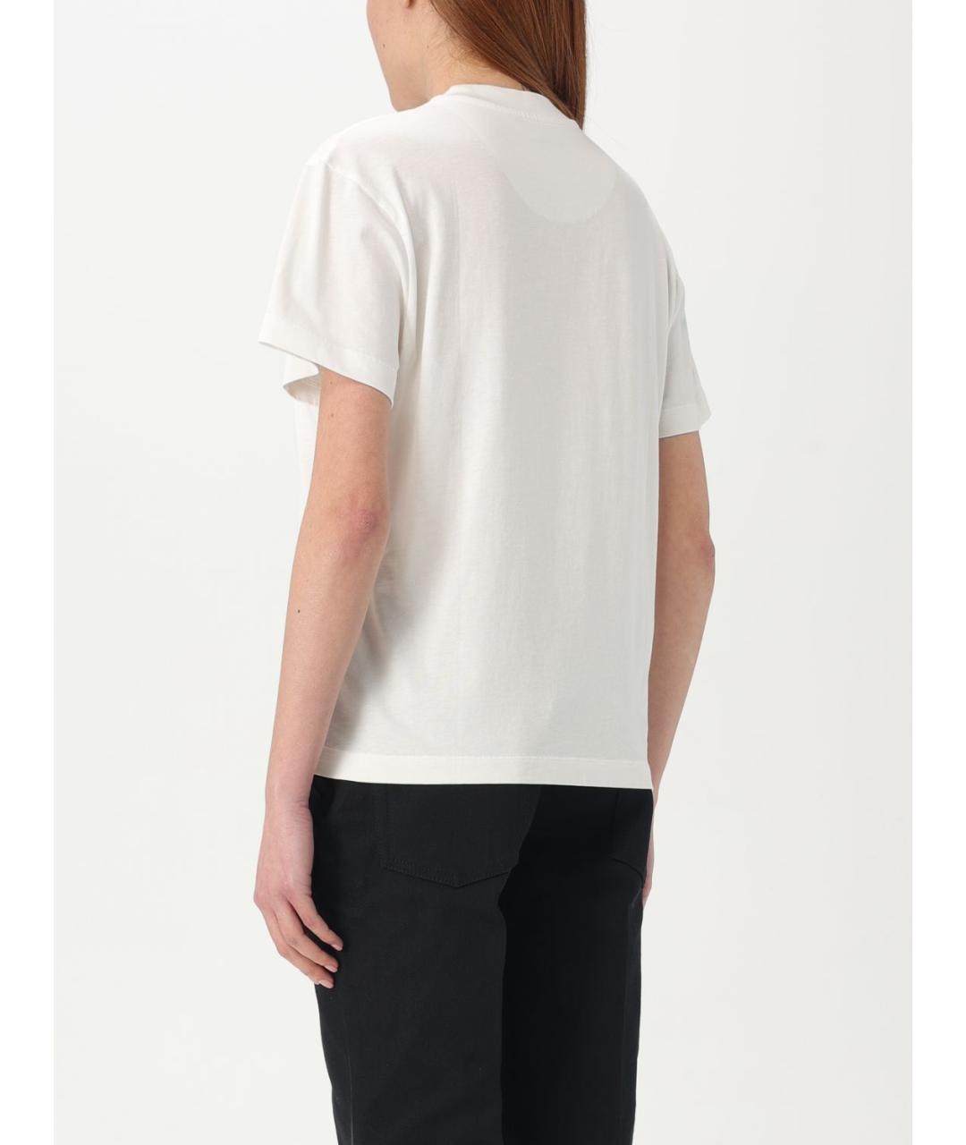 JIL SANDER Белая хлопковая футболка, фото 3