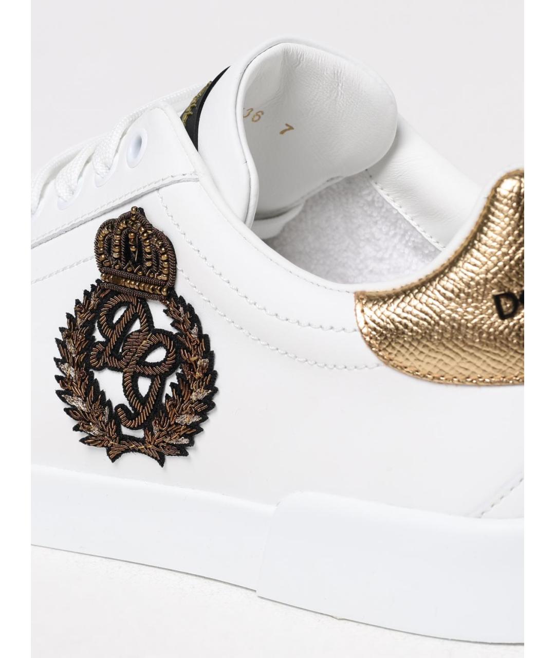DOLCE&GABBANA Белые низкие кроссовки / кеды, фото 4