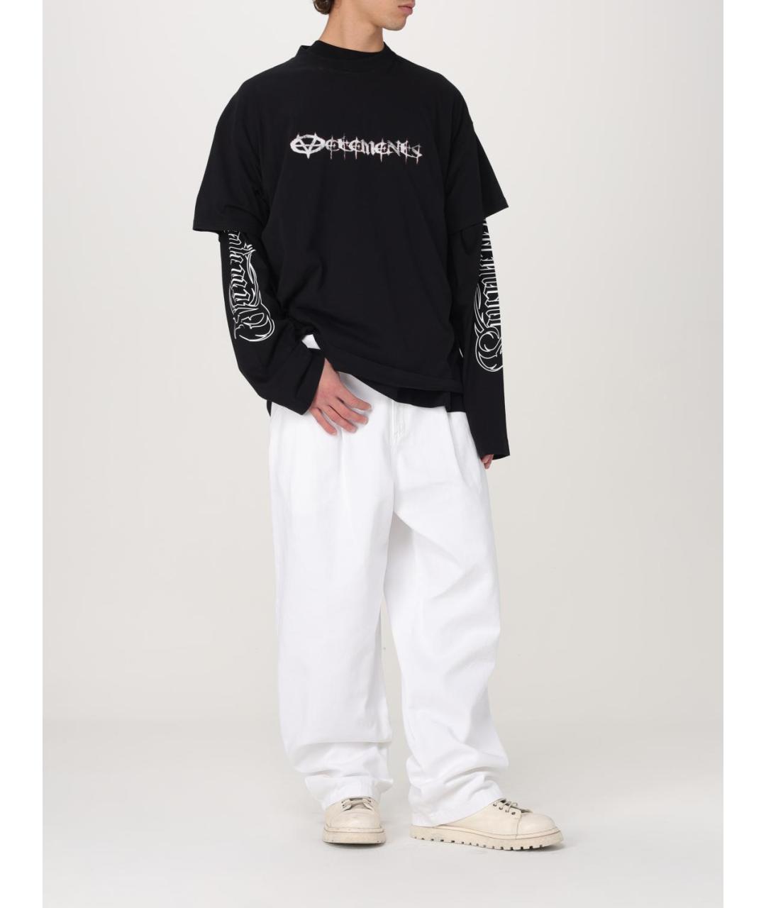 VETEMENTS Черная хлопковая футболка, фото 3