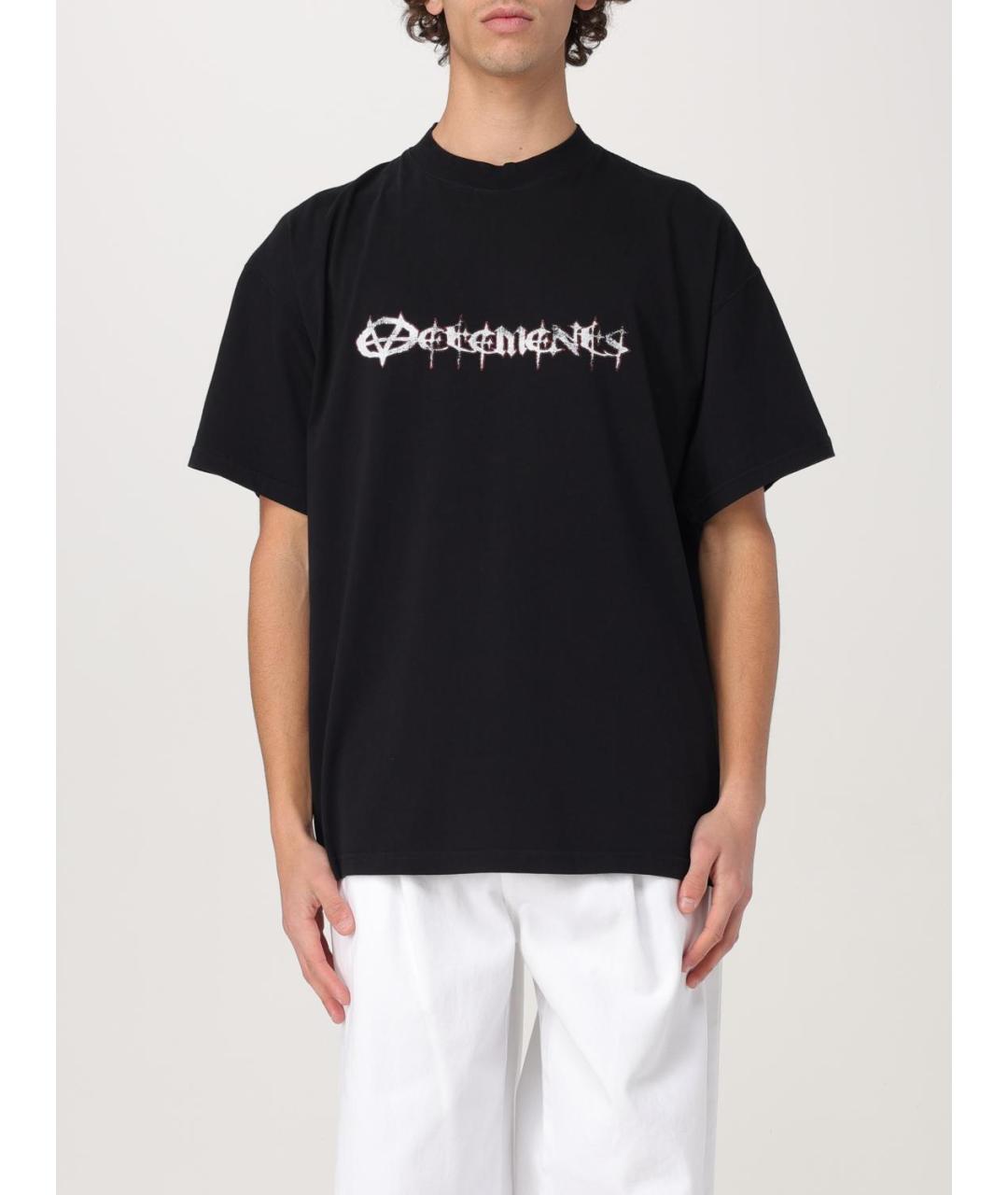 VETEMENTS Черная хлопковая футболка, фото 2