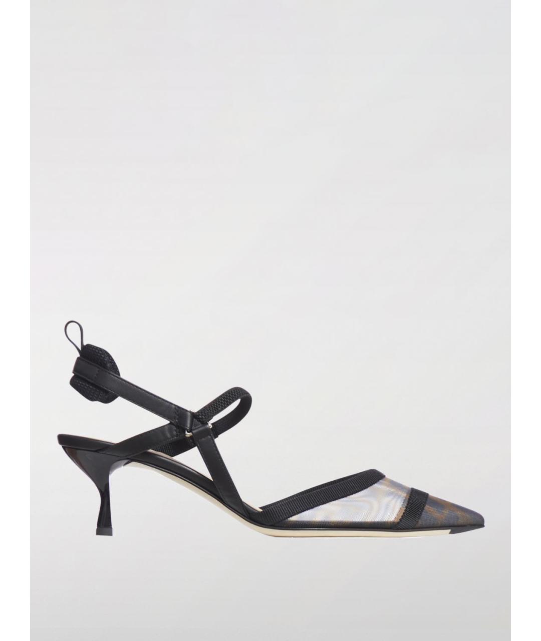 FENDI Черные текстильные туфли, фото 4