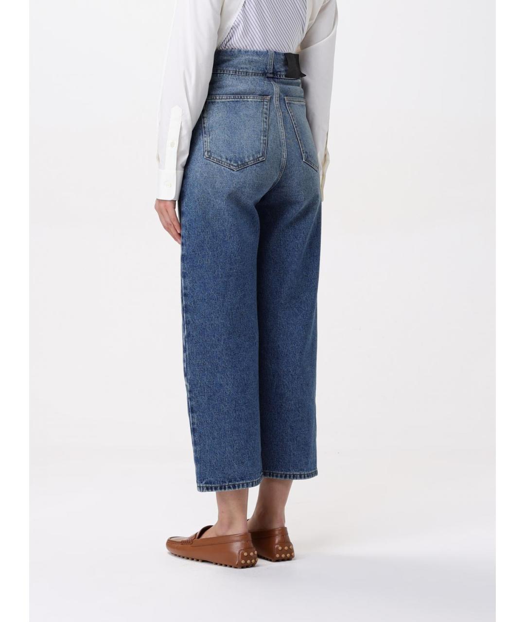 MM6 MAISON MARGIELA Синие хлопковые прямые джинсы, фото 4