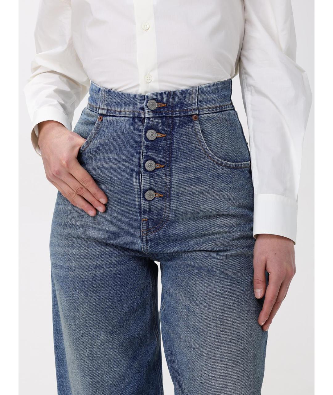 MM6 MAISON MARGIELA Синие хлопковые прямые джинсы, фото 6