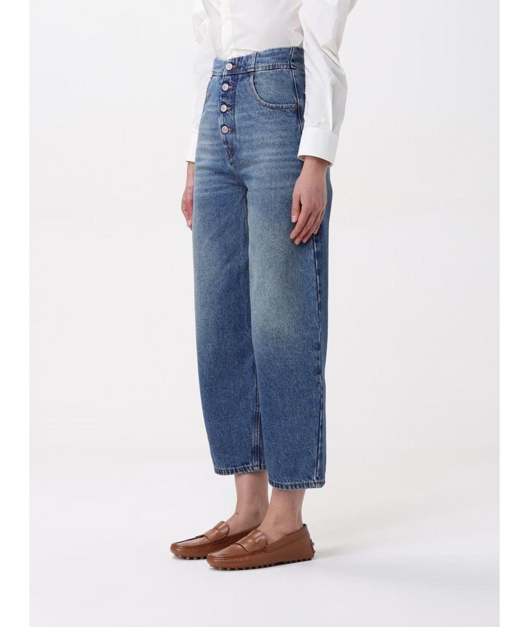 MM6 MAISON MARGIELA Синие хлопковые прямые джинсы, фото 5