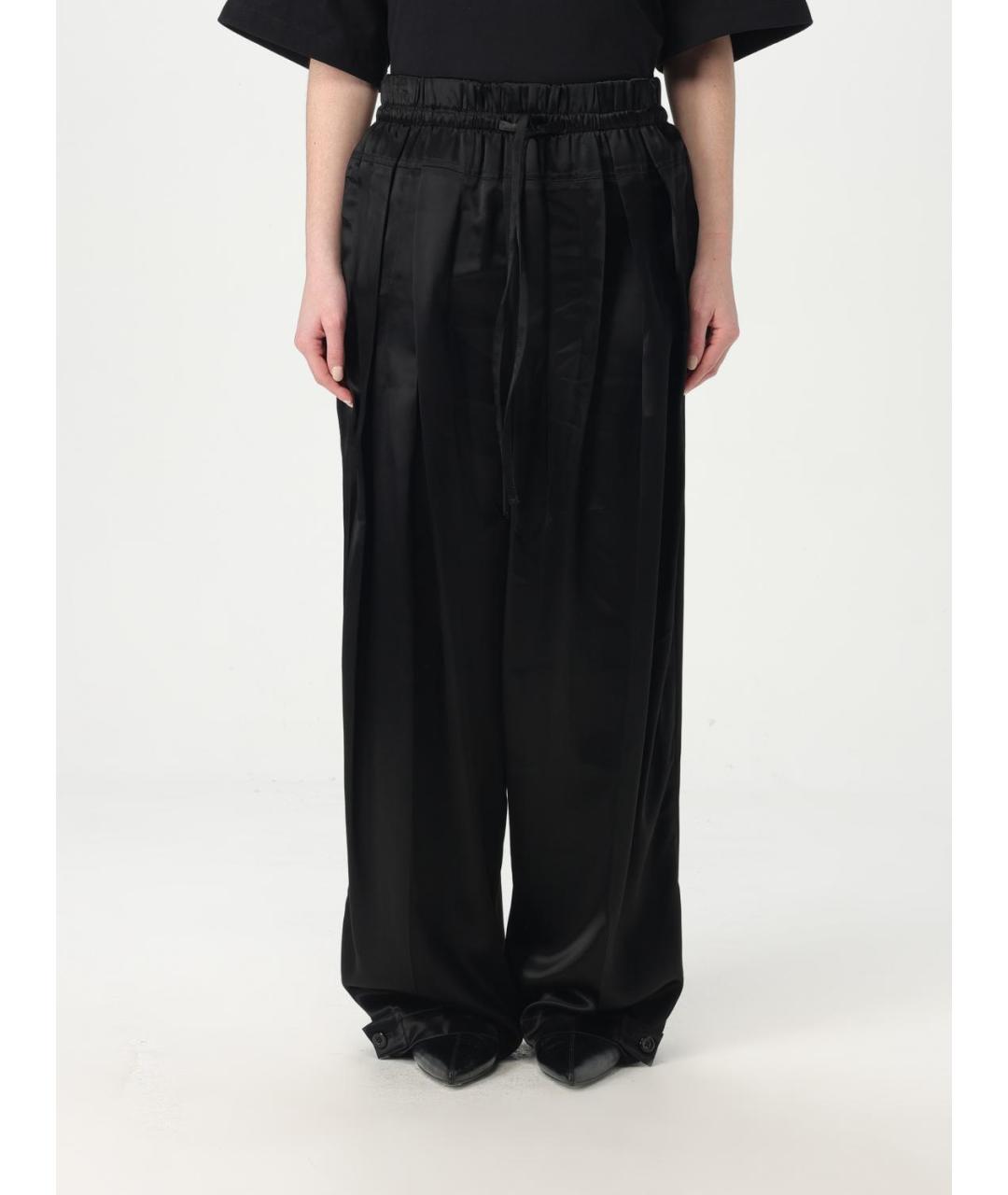 JIL SANDER Черные вискозные брюки широкие, фото 6