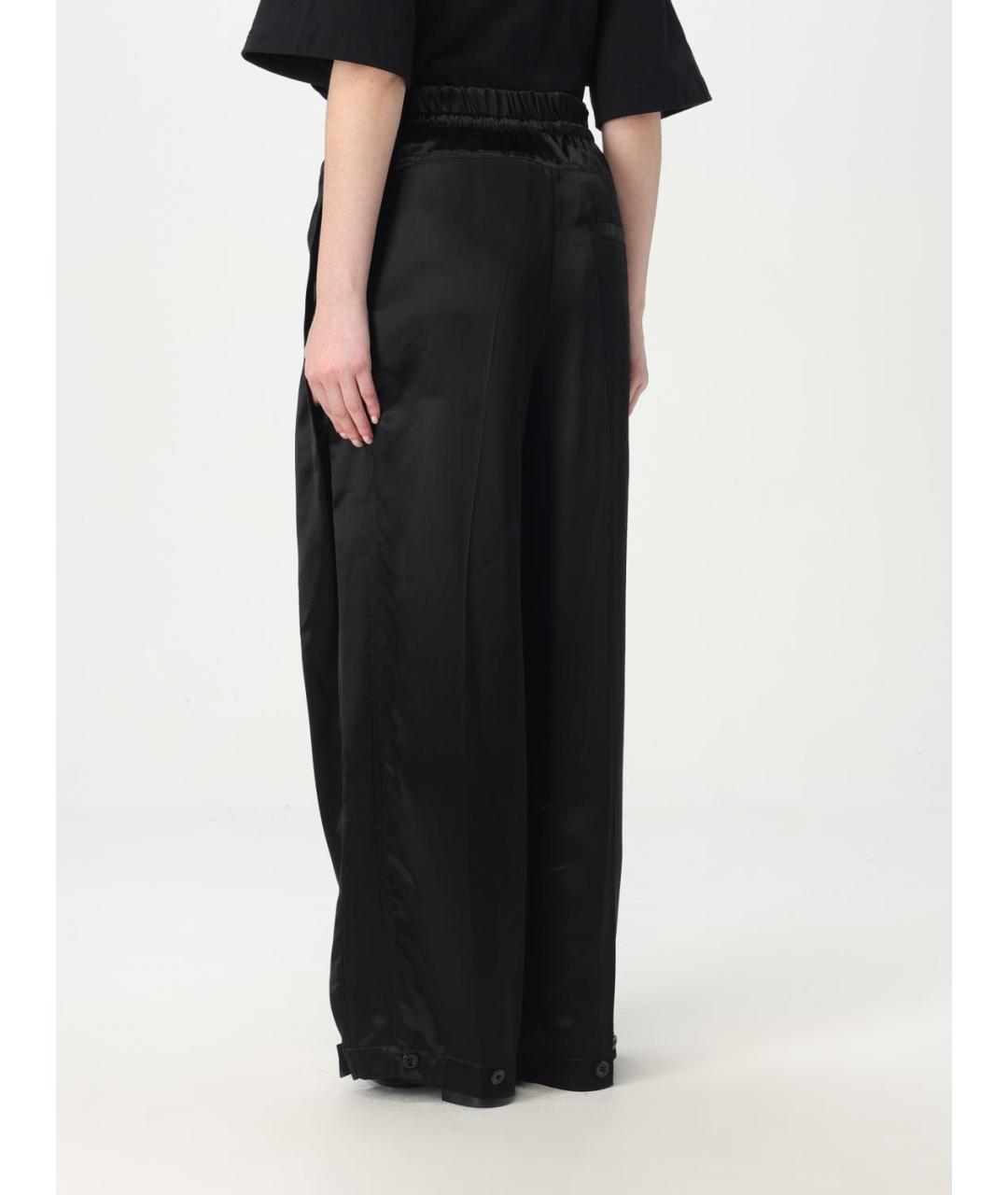 JIL SANDER Черные вискозные брюки широкие, фото 3