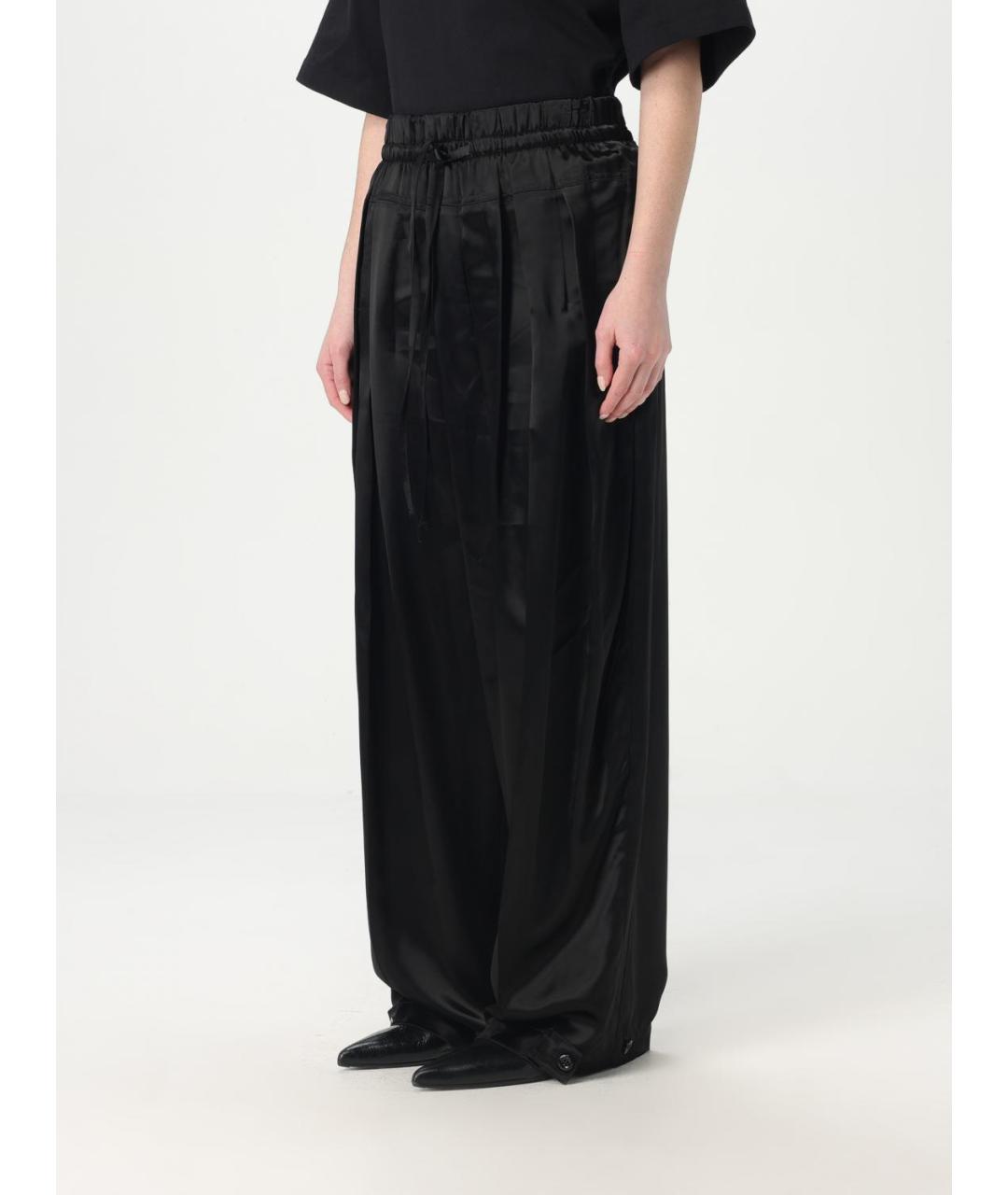 JIL SANDER Черные вискозные брюки широкие, фото 4