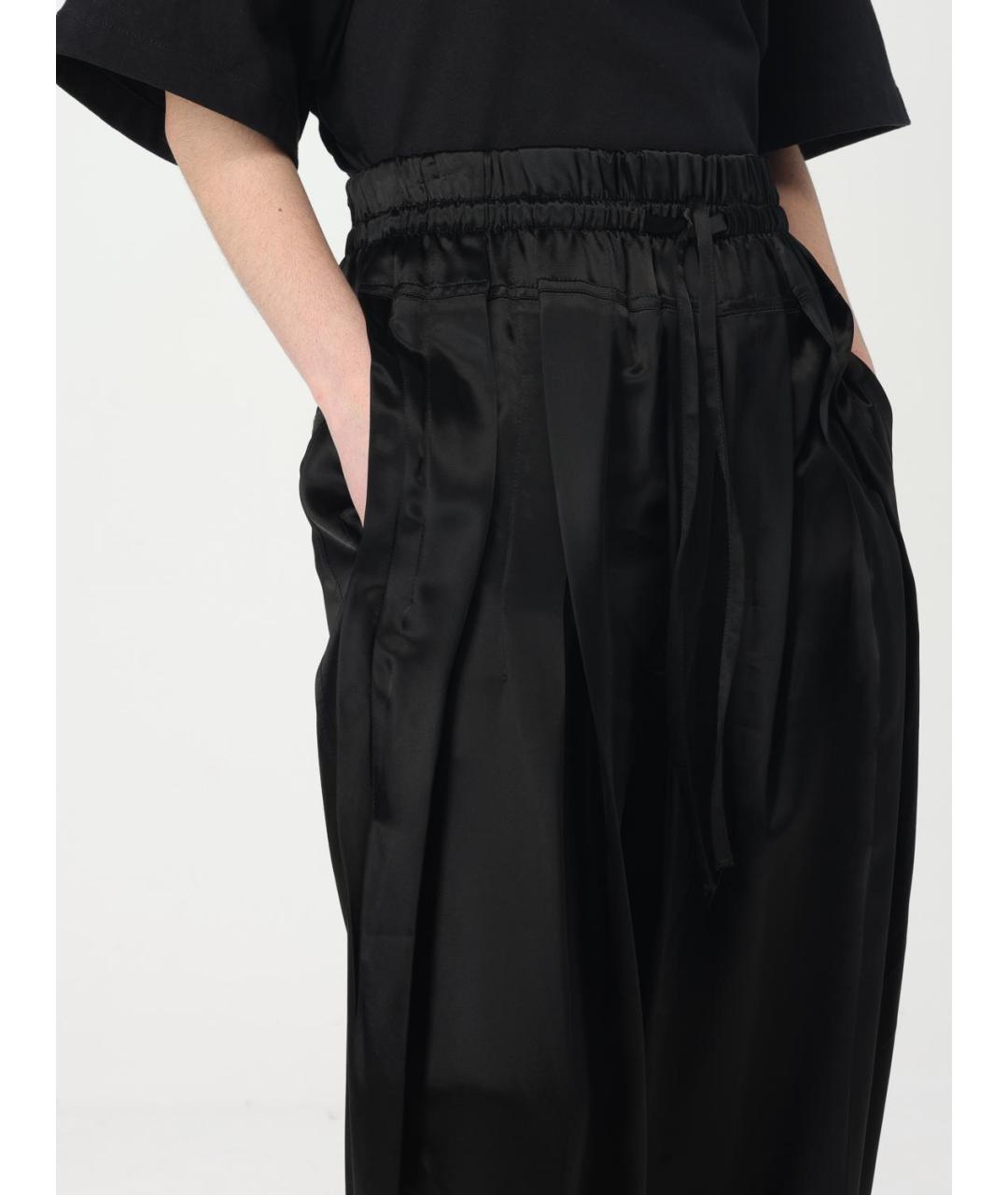 JIL SANDER Черные вискозные брюки широкие, фото 5