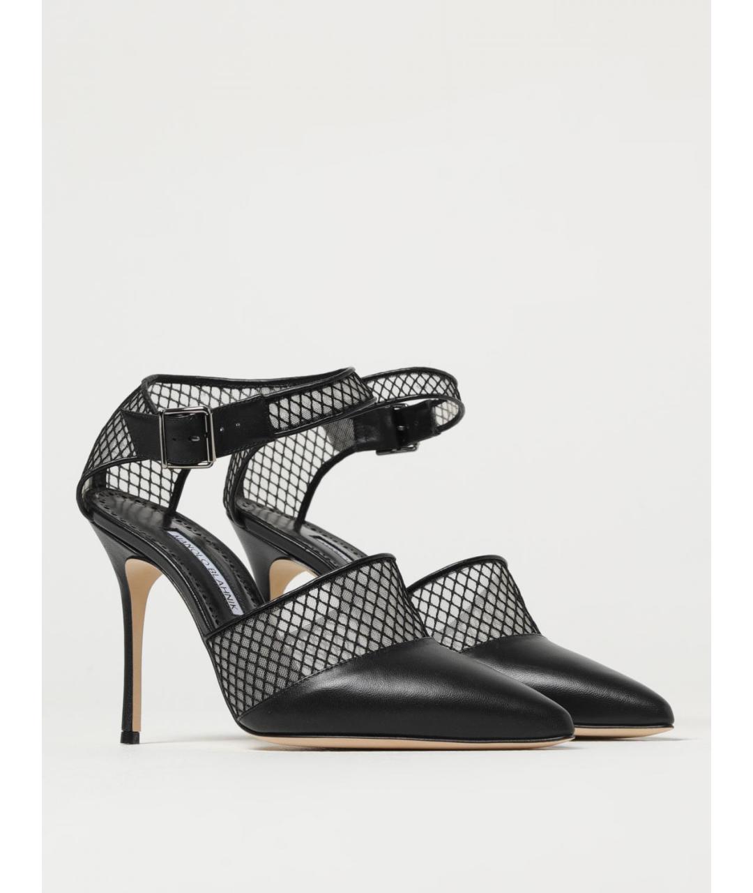 MANOLO BLAHNIK Черные кожаные туфли, фото 2