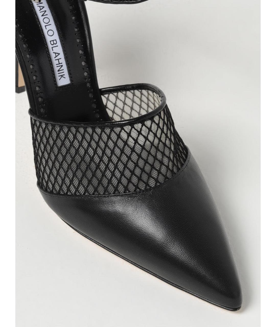 MANOLO BLAHNIK Черные кожаные туфли, фото 4