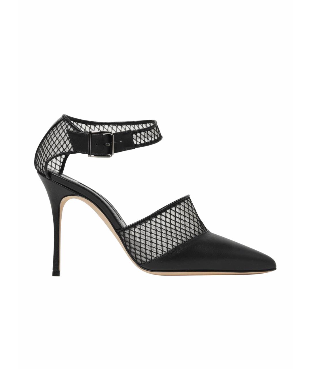 MANOLO BLAHNIK Черные кожаные туфли, фото 1