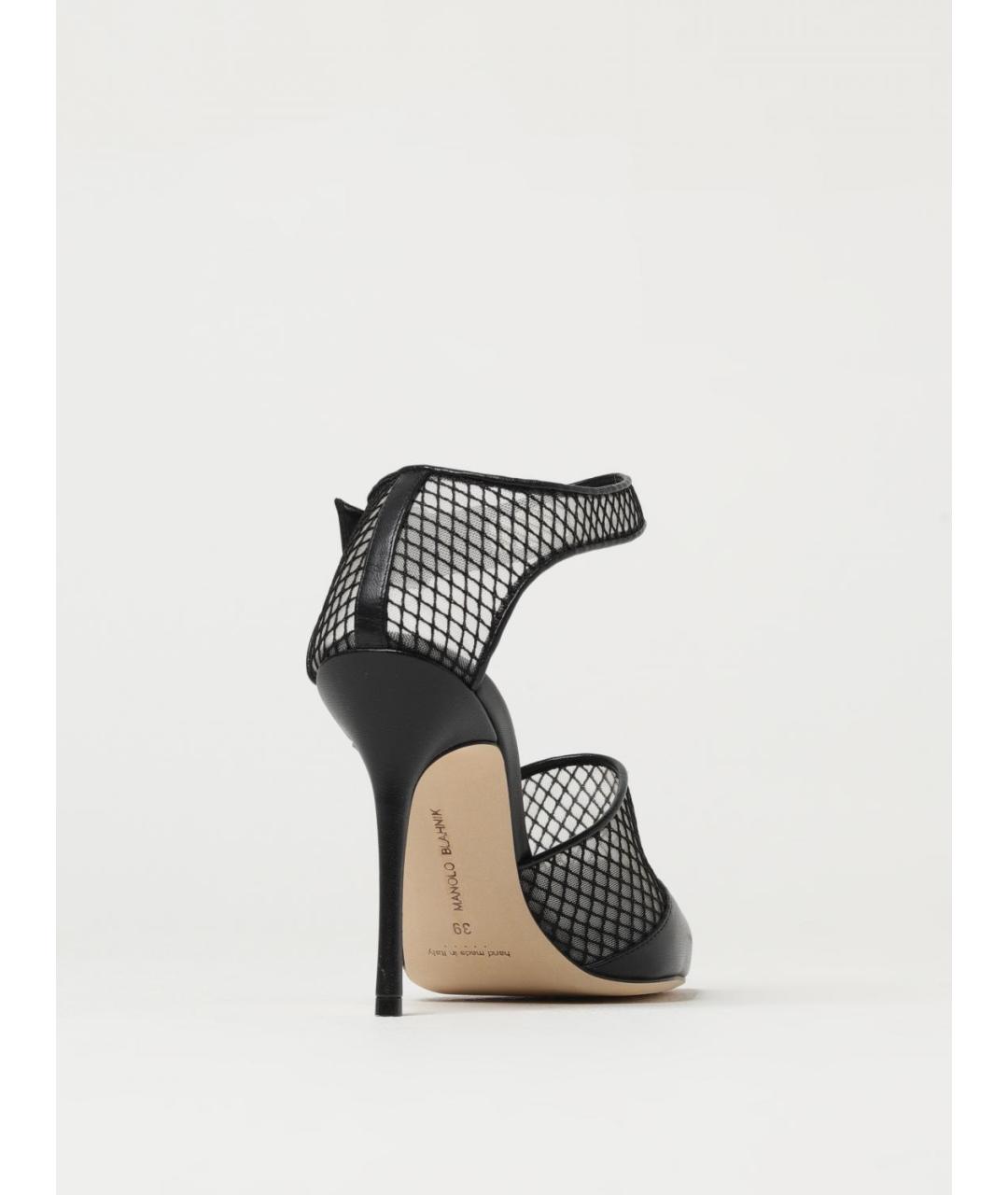 MANOLO BLAHNIK Черные кожаные туфли, фото 3