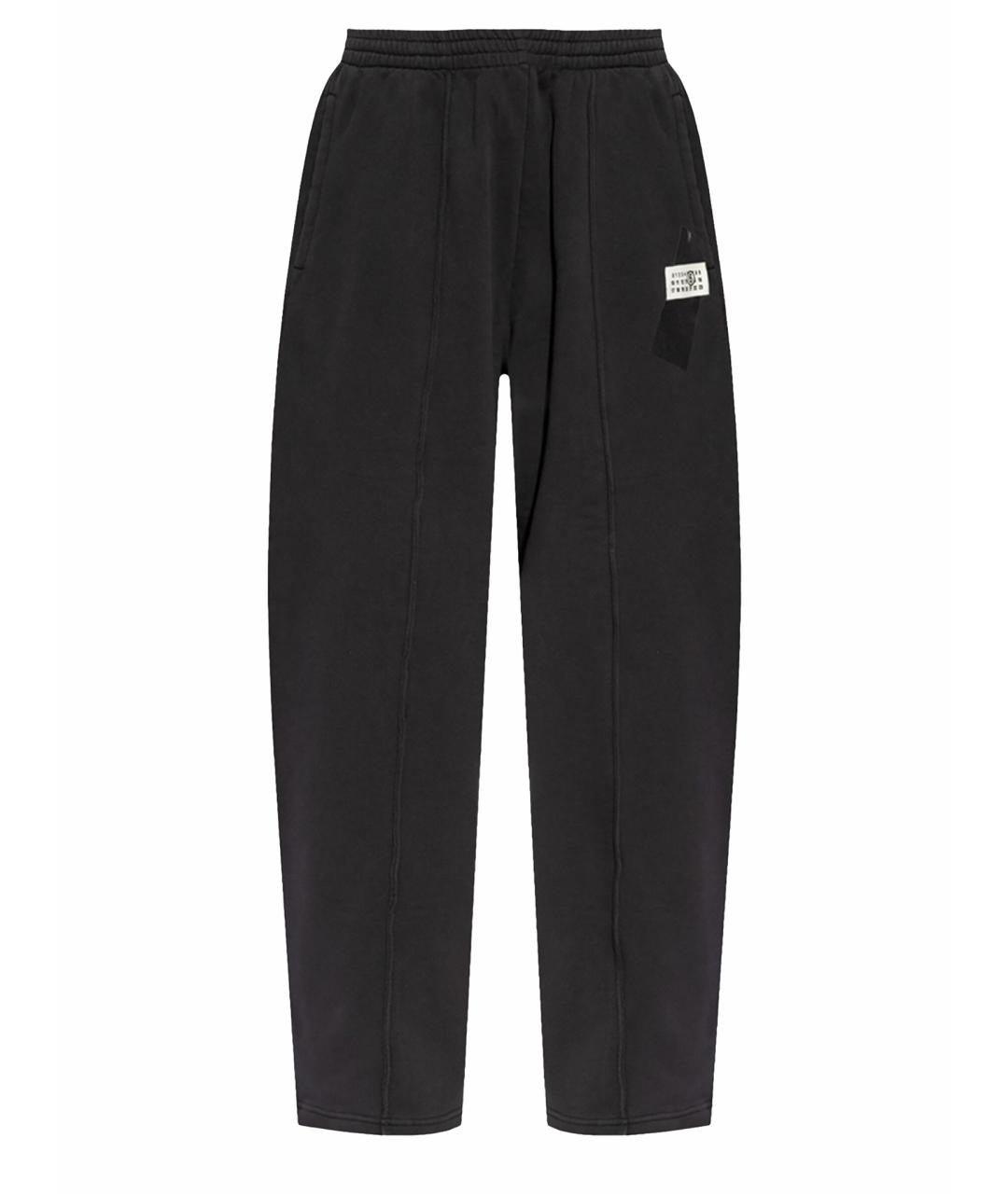 MM6 MAISON MARGIELA Черные хлопковые прямые брюки, фото 1