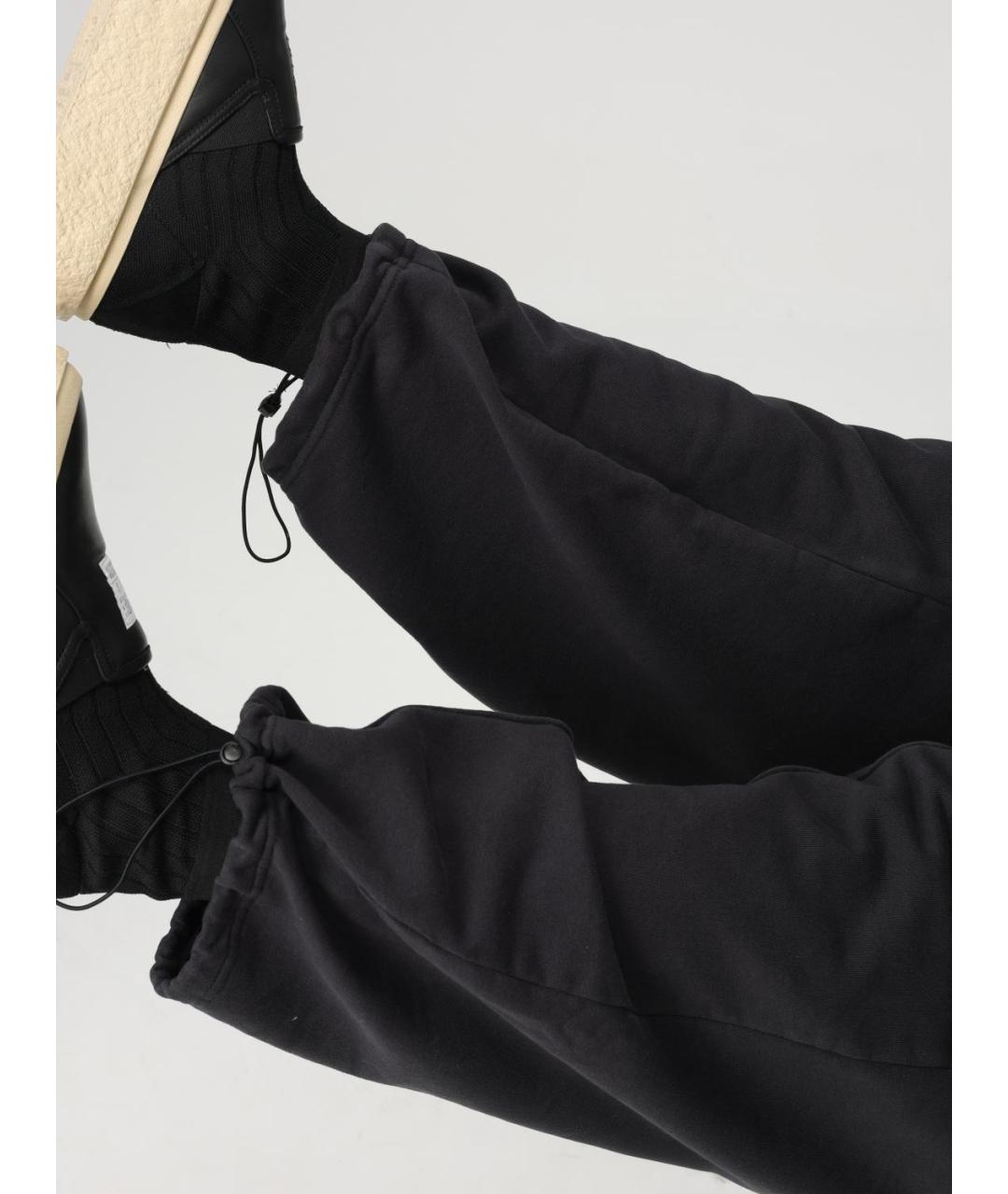 MM6 MAISON MARGIELA Черные хлопковые прямые брюки, фото 6