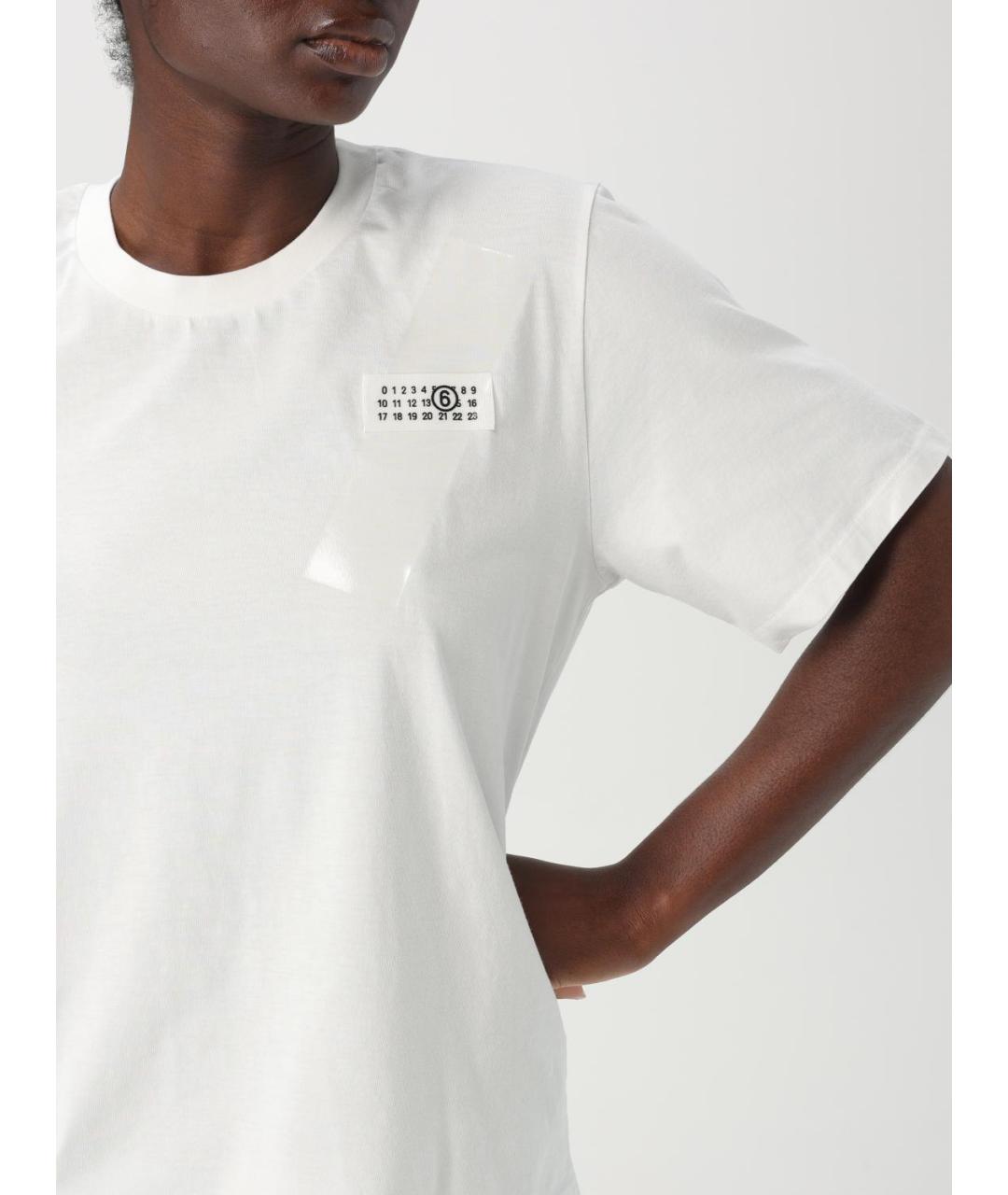 MM6 MAISON MARGIELA Белая хлопковая футболка, фото 6