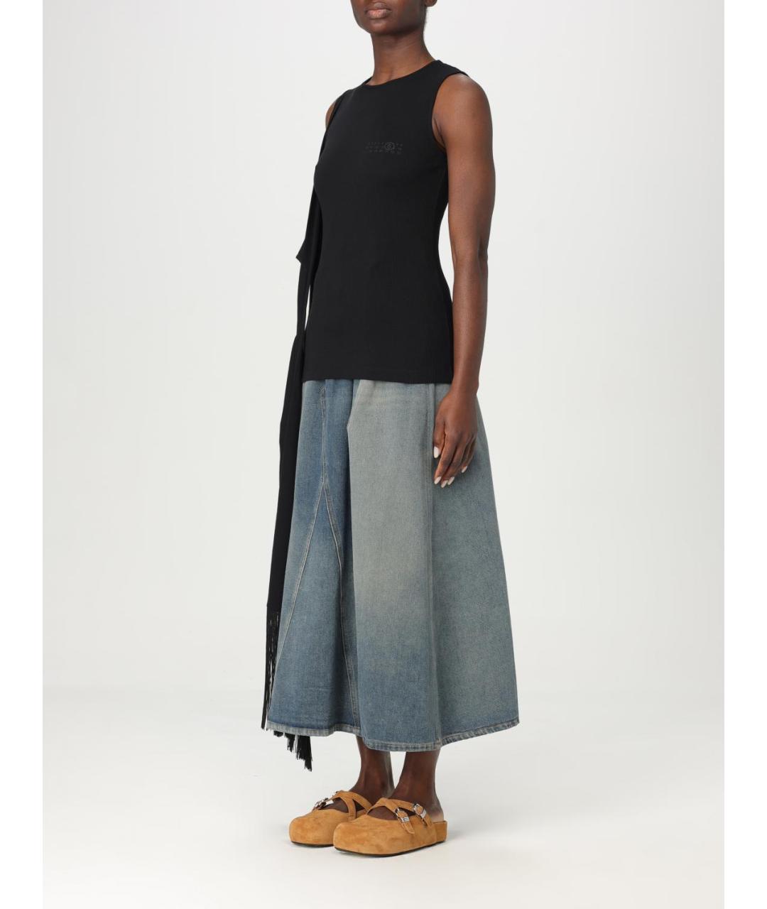 MM6 MAISON MARGIELA Черная хлопковая майка, фото 5