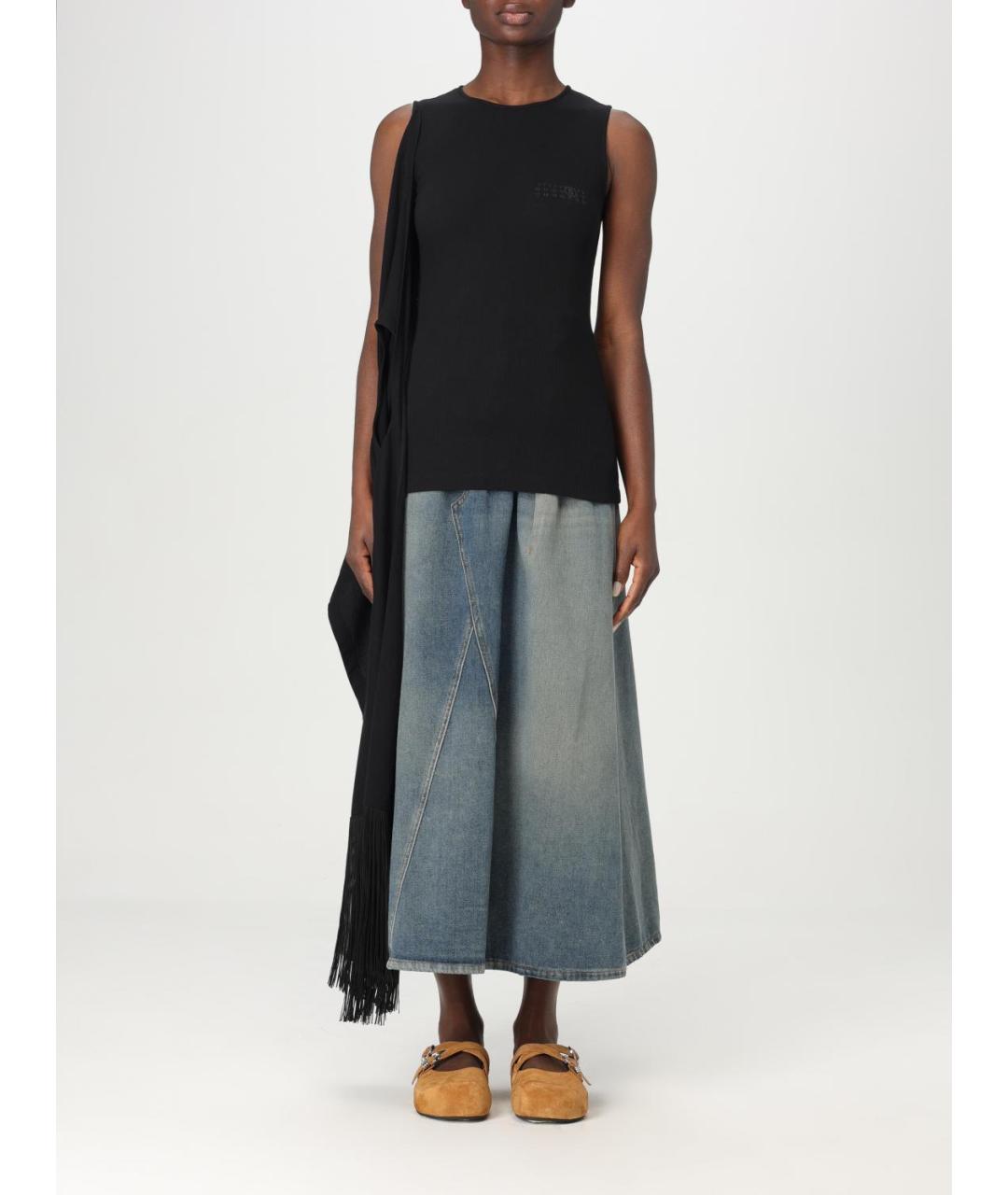 MM6 MAISON MARGIELA Черная хлопковая майка, фото 2