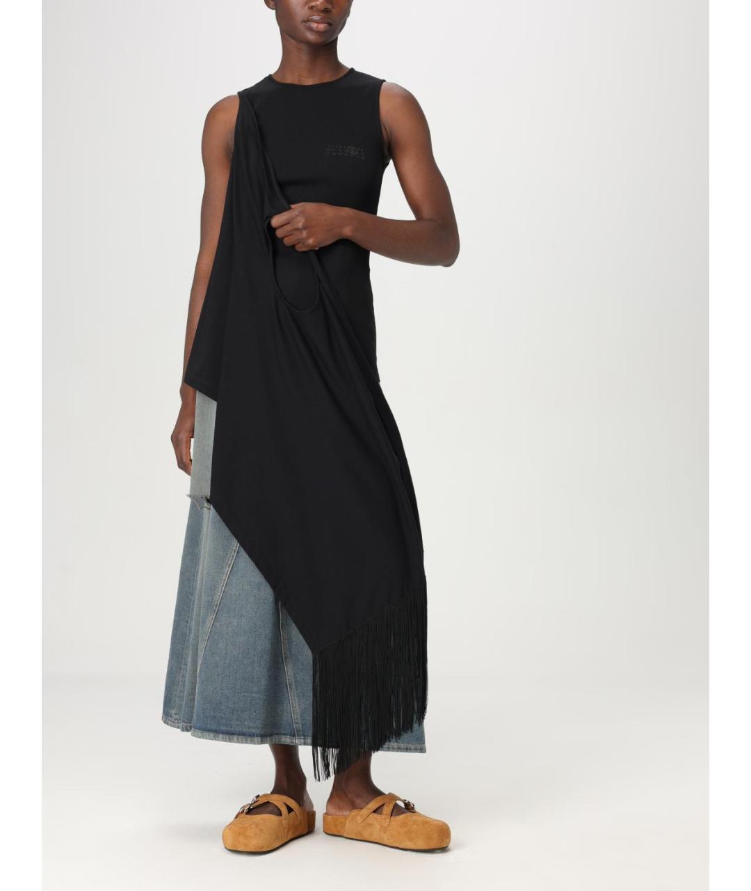 MM6 MAISON MARGIELA Черная хлопковая майка, фото 3