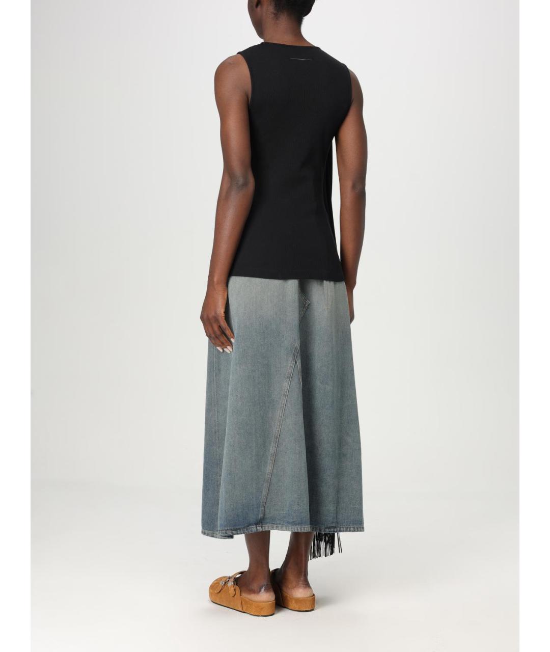 MM6 MAISON MARGIELA Черная хлопковая майка, фото 4