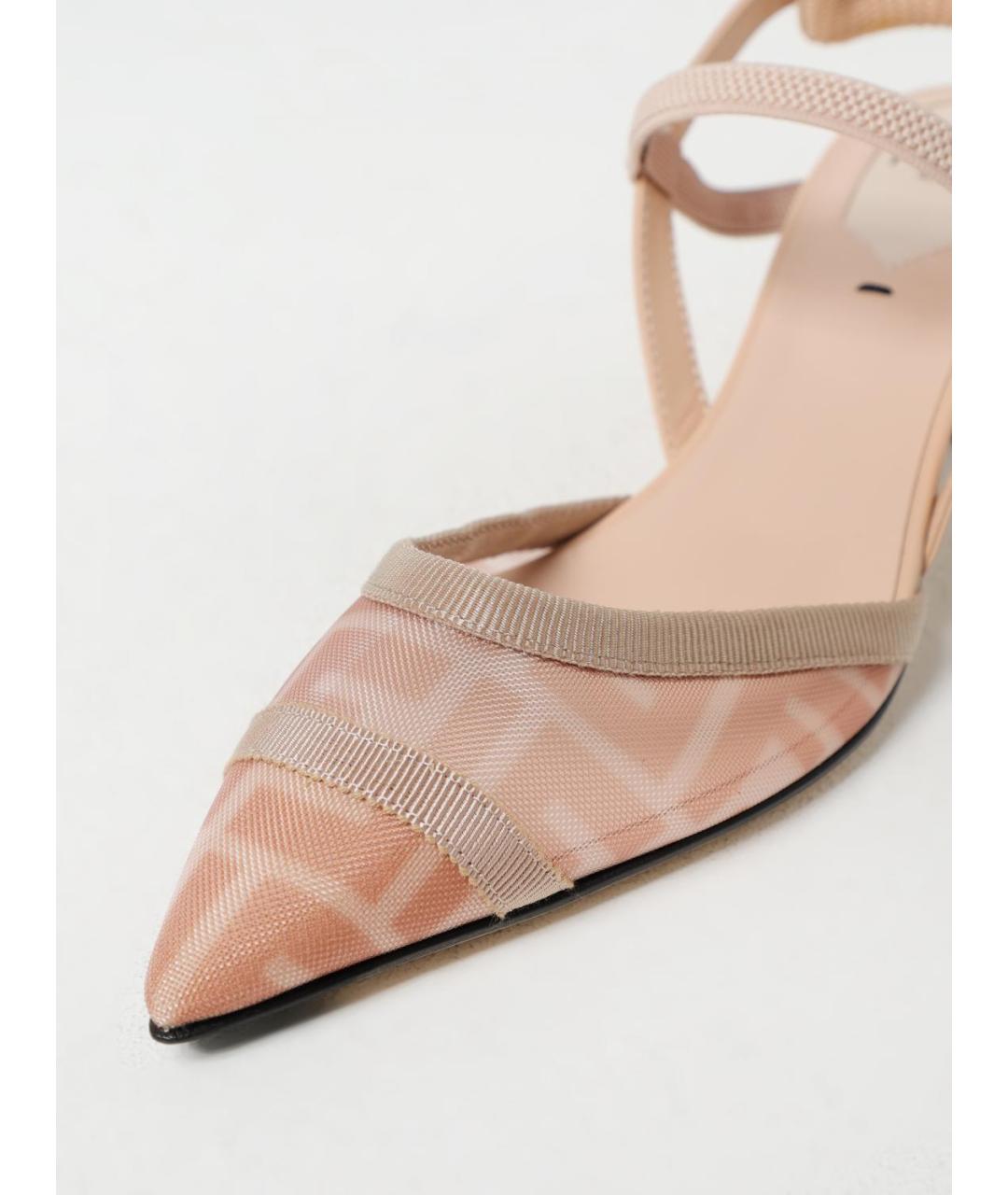 FENDI Розовые текстильные туфли, фото 4