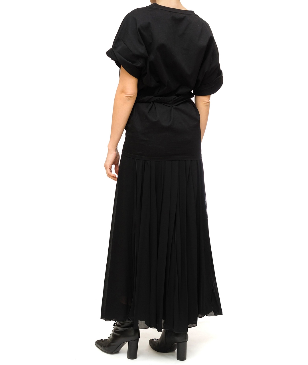 MAX MARA Черная шелковая юбка макси, фото 3